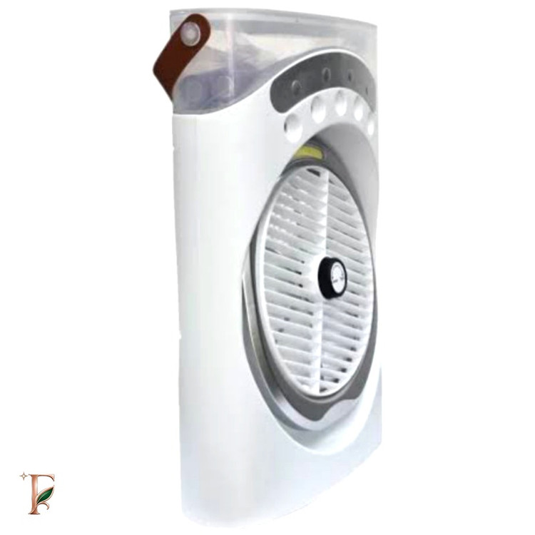 پنکه رومیزی شارژی مهپاش LEDدار | باتری 3600 میلیآمپرساعت و قابلیت خنککنندگی