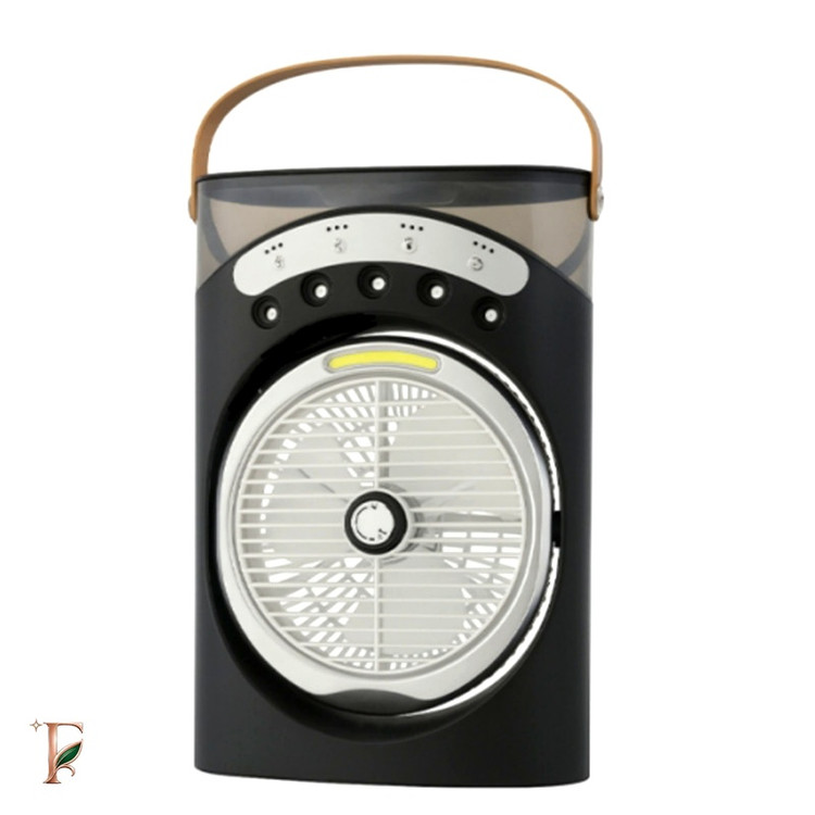 پنکه رومیزی شارژی مهپاش LEDدار | باتری 3600 میلیآمپرساعت و قابلیت خنککنندگی